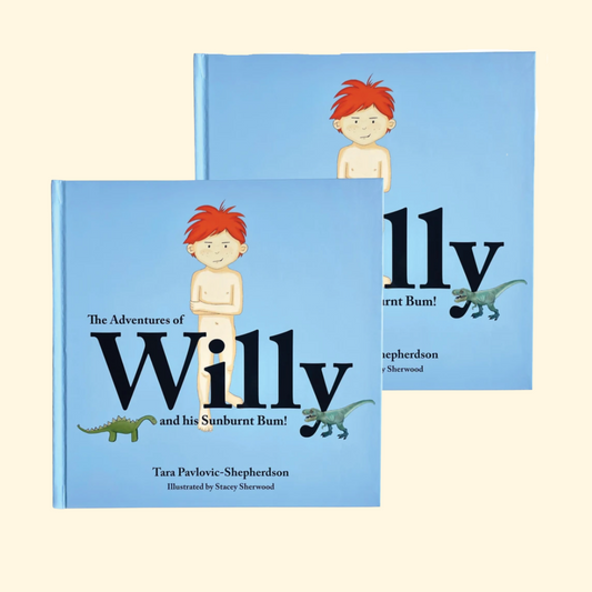 Pack of 2 Books - The Adventures of Willy and his Sunburnt Bum! Children's book